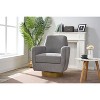 360 degree rotation armchair cotton linen skin friendly fabric ergonomic design living room chair - 2 of 4