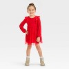 Toddler Girls' Long Sleeve Solid Knit Tulle Dress - Cat & Jack™ - image 3 of 3