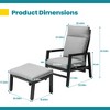Pellebant Patio Reclining Chair set with Ottoman, Patio Aluminum Reclining Chair with Cushion, Outdoor Conversation Set All Weather Furniture - 3 of 4