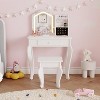 Kids Vanity with Lighted Mirror, Little Girl Vanity and Stool, Toddler Makeup Table Set and Makeup Playset for 3-8 Girls - 2 of 4