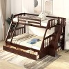 Streamdale Twin-Over-Full Bunk Bed with Drawers, Ladder and Storage Staircase, Espresso - 2 of 4