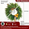 Norfolk Pine Wreath 24 Inch Real Front Door Wreaths with Faux Oranges Pine Cones Ribbon Rustic Farmhouse Decor - 4 of 4