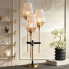 Possini Euro Design Axiom Modern Table Lamp 39" Tall Brass Black Metal Champagne Ribbed Glass Shade for Bedroom Living Room Bedside Nightstand Office - 2 of 4