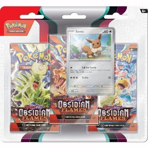 Pokemon TCG: Scarlet & Violet: SV03 Obsidian Flames: 3 Pack Booster Blister - Eevee - 1 of 3