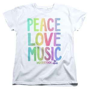 Women's Woodstock The Love, Peace, Music T-Shirt - 1 of 4
