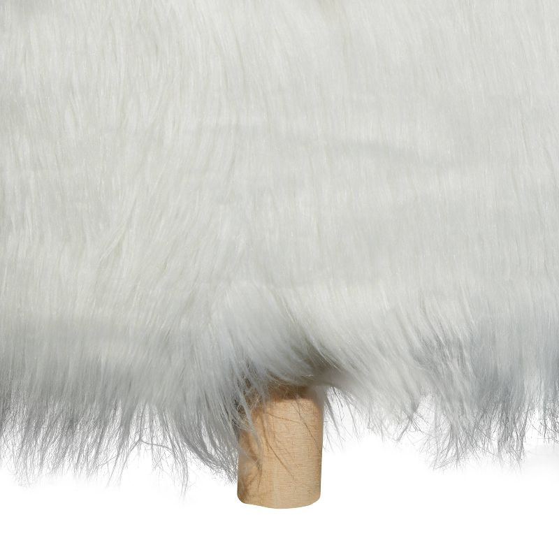 Contemporary Faux Fur Foot Stool White - Olivia &#38; May, 5 of 10