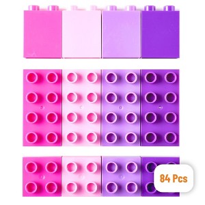 Strictly Briks Large Building Blocks For Kids and Toddlers - Pink, Magenta, Lavender and Purple - 84 Pieces - 1 of 4