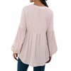 Anna-Kaci Women's Long Sleeve Button Front Peasant Top with Gathered Waist and Flowy Fit - 4 of 4
