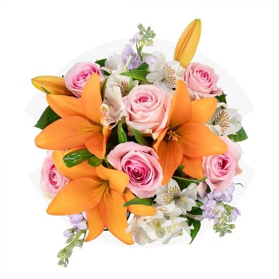 Fresh Cut Easter Garden Rose Flower Bouquet - Spritz&#8482; (Colors and Flowers May Vary)