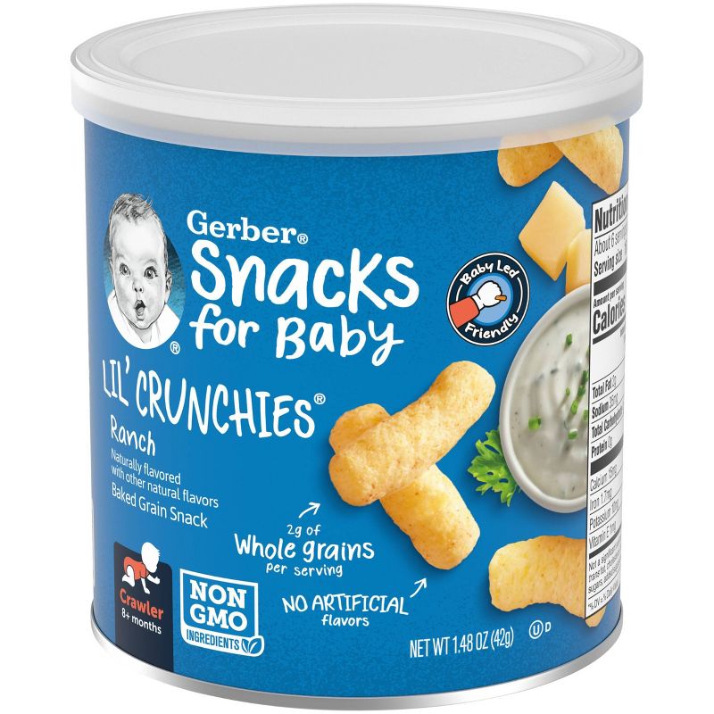 Gerber Lil&#39; Crunchies Ranch Baked Corn Baby Snacks - 1.48oz, 4 of 12
