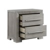 Vynxaria Modern Contemporary 1pc Nightstand - Gray Finish, 2 Storage Drawers (Ball Bearing Glides), Gray Tone Wooden Handles, Bedroom Bedside Table - 2 of 4