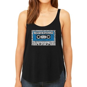 LA Pop Art Women's Premium Word Art Flowy Tank Top - 80s One Hit Wonders - 1 of 4