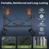 Foldable Utility Carts Wagon - 380LBS Capacity with All-Terrain Wheels, Drink Holders & Adjustable Handle for Camping/Shopping - 4 of 4