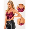 INSPIRE CHIC Women's Spaghetti Strap Club Party Crop Tank Sequin Tops - 2 of 4