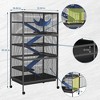 GustoWave Three Unit Small Animal Cage, 6 Tiers,Shelf, Ramp with 5 Removable Ramps, Hammock, Metal Small Animal Cages On Wheels - 3 of 4