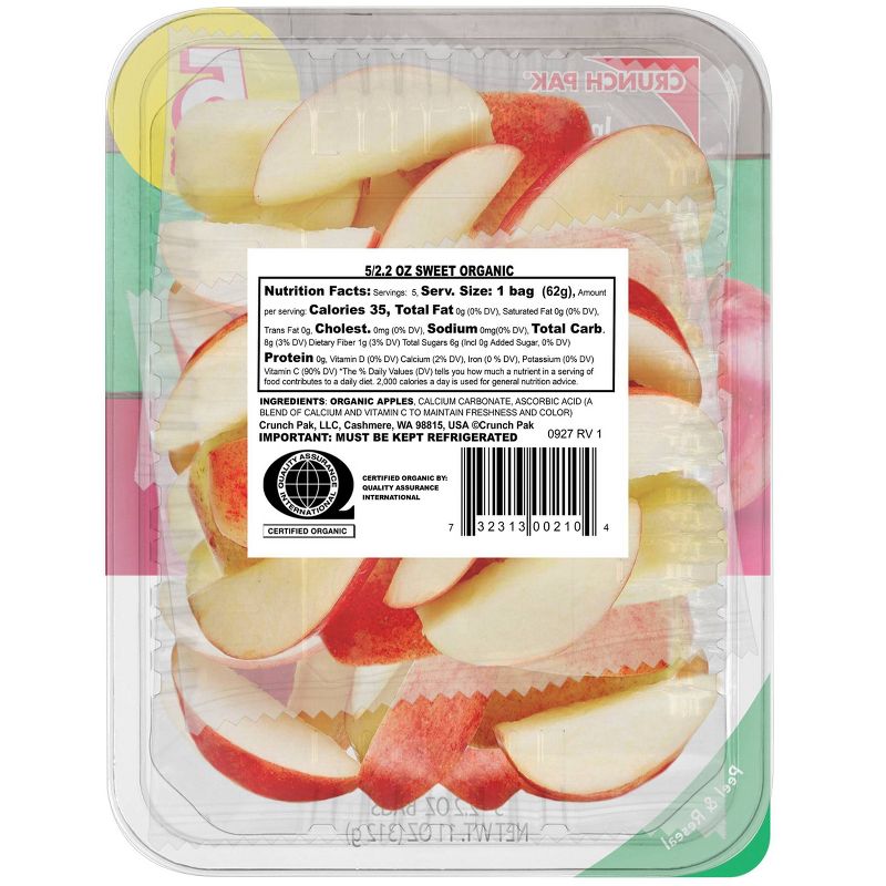 Crunch Pak Organic Sweet Apple Slices - 11oz/5ct, 2 of 3