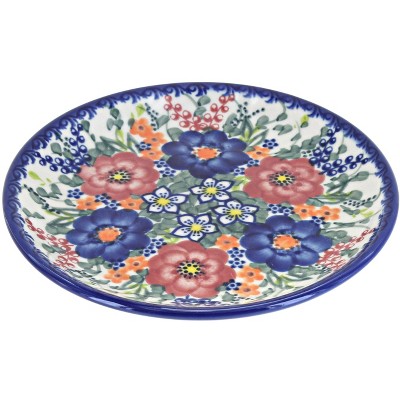 Blue Rose Polish Pottery Berry Bouquet Small Dessert Plate