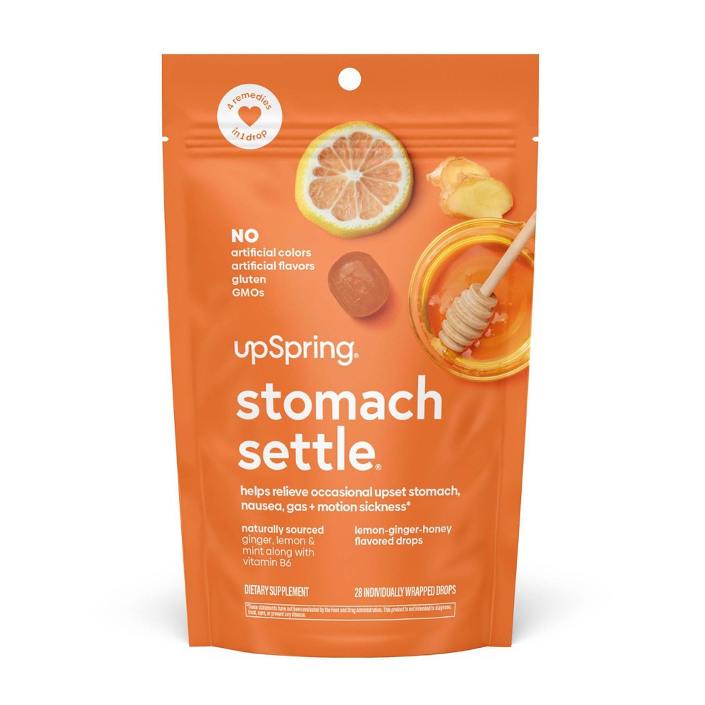 UpSpring Stomach Settle Nausea Relief Drops - Lemon Ginger Honey - 28 Drops