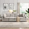 103" U-Shaped Sectional Sofa Bed with 2 Movable Ottomans & 3 USB Ports - Convertible Living Room Couch - 2 of 4