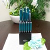 Oster Lindbergh 14 Piece Stainless Steel Cutlery Set in Teal with Wooden Block - image 4 of 4