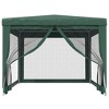 vidaXL Outdoor Party Tent with Mesh Sidewalls and UV-Resistant Green HDPE Roof, Heavy-Duty Iron Frame, 9.8' x 13.1 - image 3 of 4