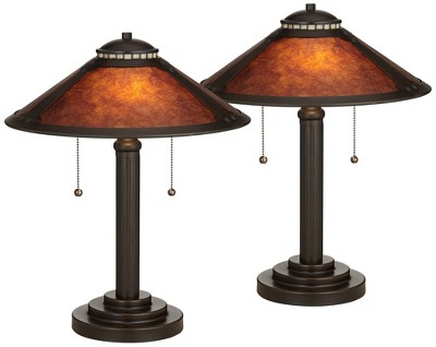 Robert Louis Tiffany Mica Mission Desk Lamps 18 1/2