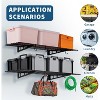 Acekool Garage Wall Shelving with Hooks, 3.87' x 2' Wall-Mounted Storage Shelves, Holds Up to 200 lbs Each, 2 Pack, Black - 4 of 4