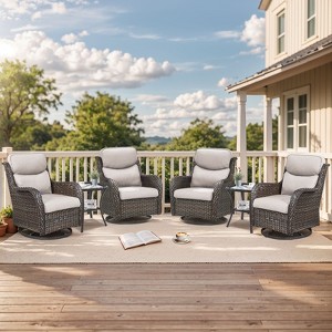Gymojoy Outdoor Gliders Chairs Side Table with 5-Inch Thick Cushions - 1 of 4