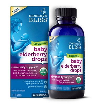 Mommy's Bliss Organic Baby Elderberry Drops + Immunity Support - 3 fl oz (36 servings)