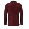 Men's Paisley Tuxedo Jacket Shawl Lapel One Button Suit Jacket Floral Blazer for Dinner Wedding Prom Party - 3 of 4