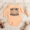 The Juniper Shop Nap Time Warrior Long Sleeve Bodysuit - NB - Peachy - 2 of 4
