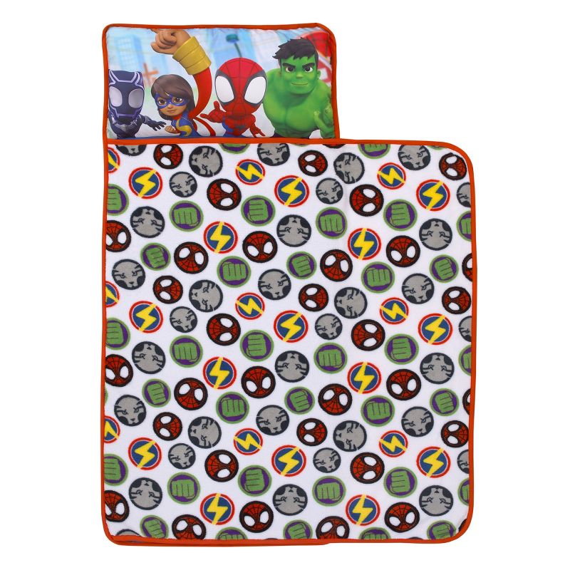 Marvel Spidey and His Amazing Friends Blue, Red, Yellow, and Green, Team Up Toddler Nap Mat, 1 of 8