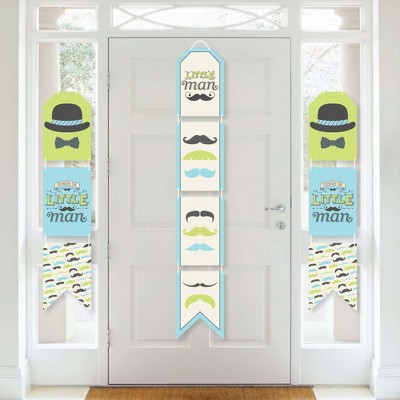 Big Dot of Happiness Dashing Little Man Mustache Party - Hanging Vertical Paper Door Banners - Party Wall Decoration Kit - Indoor Door Decor