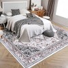 Coucheta Vintage Area Rug Washable Non-Slip Foldable Distressed Print Carpet for Kitchen Bathroom Entryway, Multi-Color & Size - 2 of 4