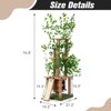 Mewoofun Pet Tower Cat Tree with Artificial Leaves, Cat Condo and Scratching Post, Modern Cat Furniture, Brown, 19.30"*27.20"*76.80" - 2 of 4