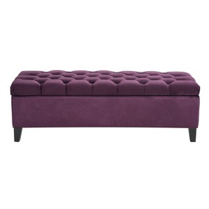 Christopher Knight Home Dana Contemporary Button Tufted Birch Wood Storage Ottoman - 1 of 4