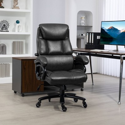 NicBex Adjustable Office Chair Modern PU Leather Executive Office Chair with 5 Castors, Padded Arms, Wide Seat and High Back for Office, Study