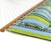 Sunnydaze Heavy Duty Quilted Fabric Hammock Two-Person with Spreader Bars - 450 lb Weight Capacity - Blue and Green - image 3 of 4