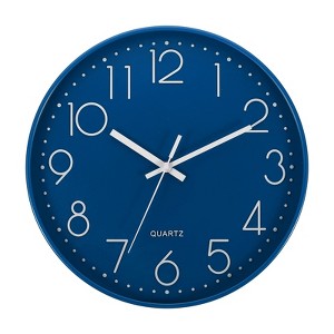 Unique Bargains Non Ticking 3D Numbers Round Silent Modern Wall Clock 1 Pc - 1 of 4