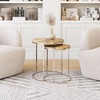 Nesting Table Set (2-Piece) Natural 20.5"H & 17.5"H – Mango Wood Round Tabletops With Chrome Steel Frames by Zuo Modern - 3 of 4