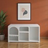 HomeRoots 50" White Fiberglass Solid Console Table With Five Shelves - 2 of 4