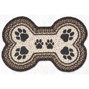Earth Rugs Paw Prints Dog Bone Braided Jute Stair Tread – 18"x28" - 1 of 3