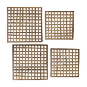 Melrose Natural Woven Wood Wall Hanging (Set of 4) - 1 of 2