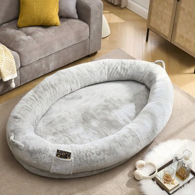 Human Dog Bed,Giant Extra Large Memory Foam Human Size Pet Bed for People,Fluffy Plush Dog Bed For Human-Maison Boucle