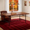 Gulches Industrial Vintage Series Industrial Rustic Brown & Black Superior MDF 70 in Black Metal Frame Base Dining Table Seats 6-8 - 2 of 4