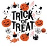 Happy Halloween Twirly Ghosts Collage White Apron - 2 of 2