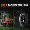 VEVOR Tubeless Mower Wheels, 11x4-5" Size, Pair of Flat-Free PU Tires on Rims, 3.4" Hub, 3/4" Bushing, Includes 20 Adapters, Black - 3 of 4