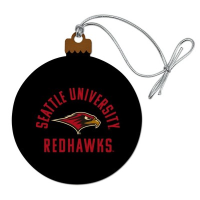 Seattle Redhawk Wood Christmas Tree Holiday Ornament