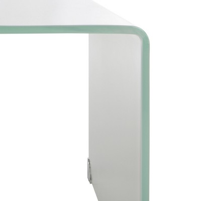 Crysta 47'' Clear to White Ombre Glass Rectangular Coffee Table