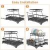 Dish Drying Rack with Drainboard Detachable 2-Tier Dish Rack Drainer Organizer Set with Utensil Holder Cup Rack Swivel Spout for Kitchen Counter - 4 of 4